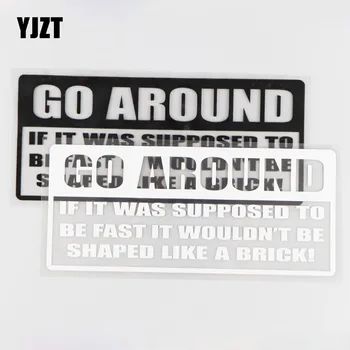 

YJZT 19.8CM*8.7CM Go Around Car Styling Decal Car Body Stickers Vinyl Wordart Car Covers Black/Silver 4A-0224