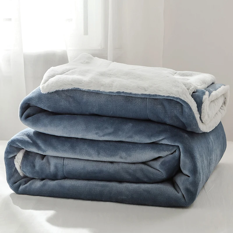

Coral Fleece Blanket Quilt Blanket Winter Flannel Thick Warm Single Dormitory-Style Sheets Sofa Blanket