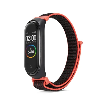 Браслет для Xiaomi mi Band 4 3 спортивный ремешок нейлоновый ремешок на запястье для Xiaomi mi Band 4 ремешок для часов браслеты mi band 4 браслеты - Цвет ремешка: red black with frame