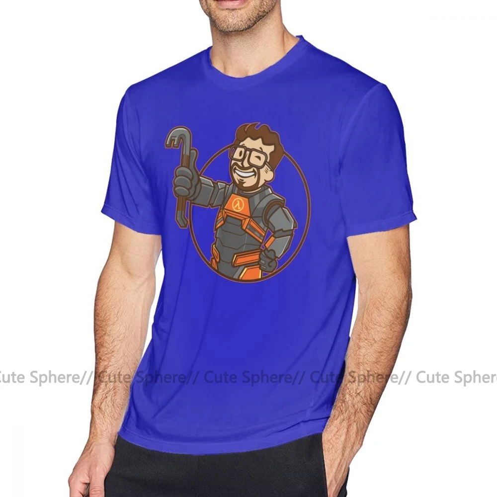 Футболка Half Life Lambda, футболка для мальчиков, модная мужская футболка, милая хлопковая Футболка с рисунком, большие размеры, футболка с короткими рукавами - Цвет: Blue