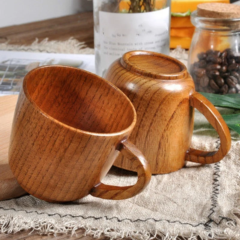 Natural Wooden Coffee Mug Wood Tea Cup 250ml Classic Wood Cups and Mugs  Coffee Milk Tea Mug Home Cafe Bar Drinking Cup Drinkware - AliExpress