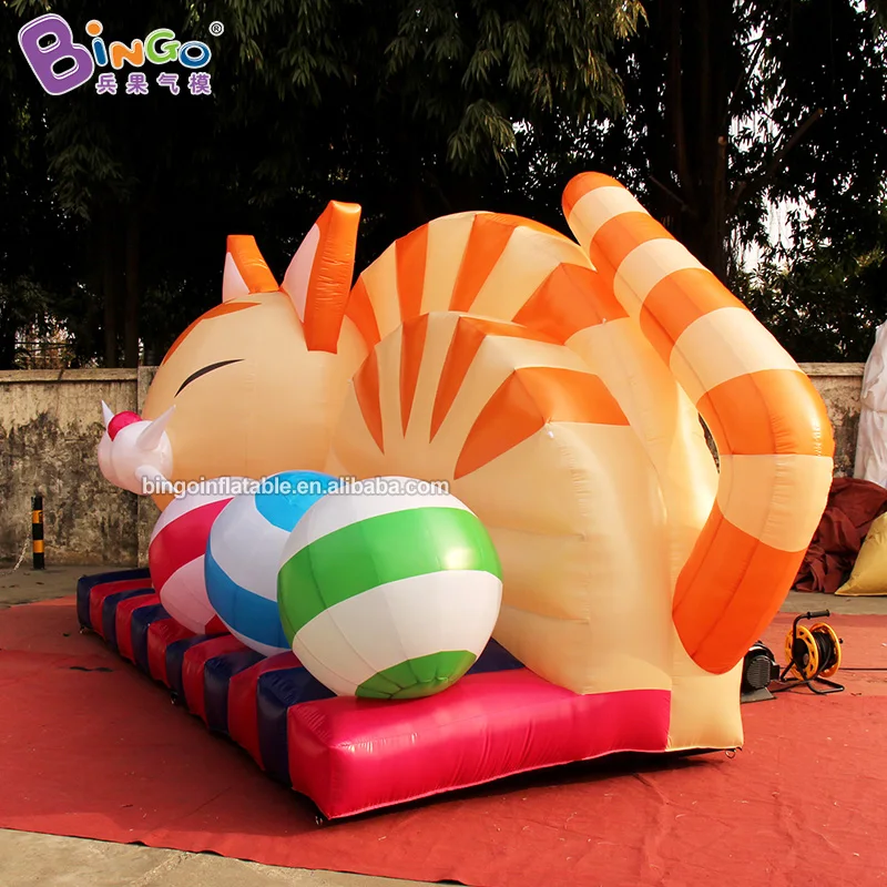 Decorative 6x2.5x3 Meters Inflatable Lovely Cat Backdrop Wall For Decoration / Inflatable Cartoon Cat Backdrop Wall Toys 6