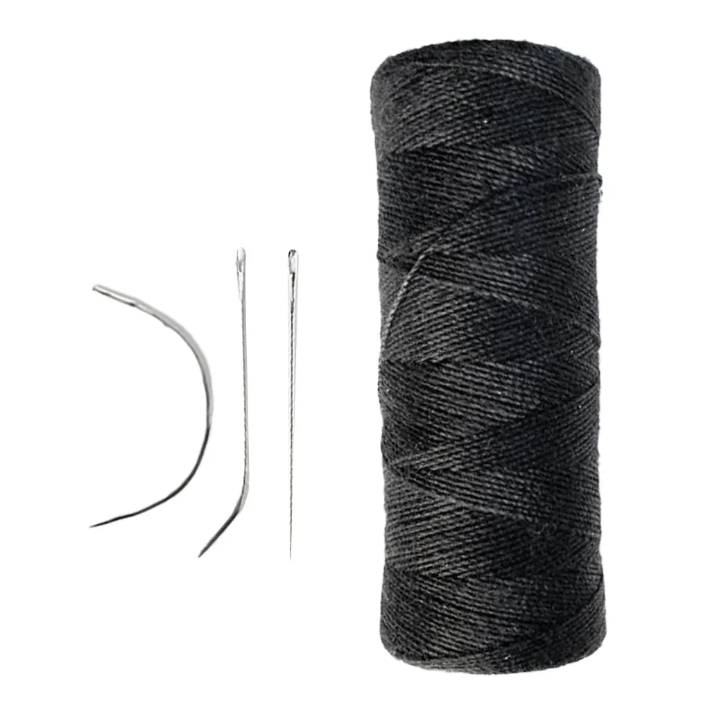 Findyou Hair Thread Weave Needle and Thread Kit Sewing Needle Sewing Thread T Pins Straight Pins Black Thread Yarn Needle