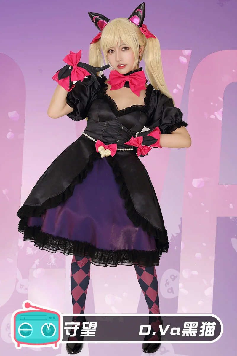 UWOWO Game OW Cosplay Song Hanna DVA Cosplay Costumes Black Cat Costumes  Lolita Dress For Girl Women Halloween Carnival Party| AliExpress | Ow Dva  Skin Cosplay Costume Dv Lolita Dress Outfits Halloween