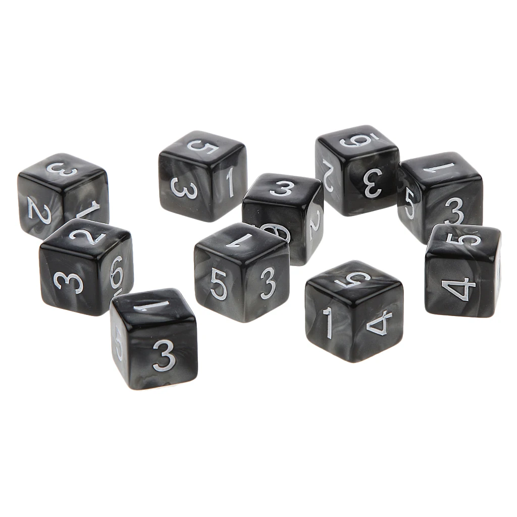 Pack Of 10pcs Dungeons D&D Role Playing Games Multi-sided D6 D10 D12 D20 Dices