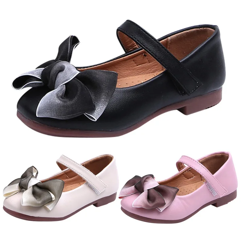 Модная обувь на плоской подошве для девочек; Праздничная обувь для девочек; детская обувь для принцессы с бантом