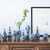 Jingdezhen Chinese blue and white Japanese Zen ceramic tabletop vase flower vase hand-painted decorative ornament gift 5
