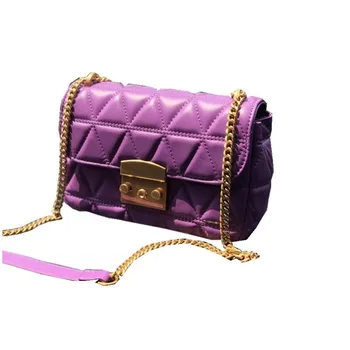 

Bag Women's New 2020 Tide Messenger Bag Fashion Leather 2020 Sheepskin Single Shoulder Diamond Chain Bag