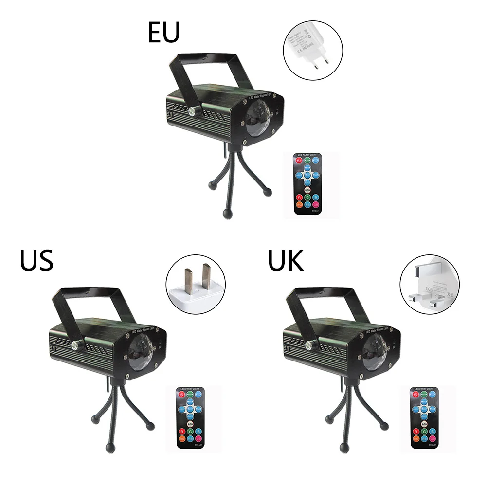 7 Colors DJ Accessories Remote Control Led Party Sound Activated Water Ripples Microphone Effect Banquet Bar Stage Light KTV