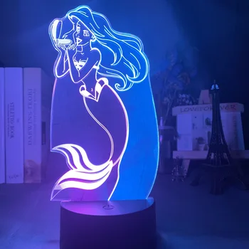 

Princess The Little Mermaid Baby Night Light Led Double Color Touch Sensor Nightlight for Room Decor Kids Gift Table Lamp Ariel