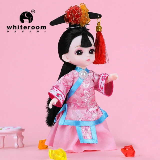 EIEIO Chinese style 1/12 bjd dolls for girls dress ancient costume clothes Kawaii Soft  interactive Toys for KIDS children  Gift BABY09