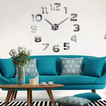 

Mirror Clock Square Geometry Diy Mural Self-Adhesive Wall Art Mirror Wall Clock Wall Clock Sticker Acrylic Bedroom