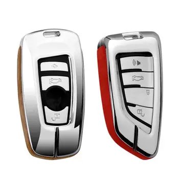 

Suede Leather Key Rings Protection Cover For BMW F10 F30 X3 X4 F25 F26 Protect Shell Cover Case Interior auto Accessories