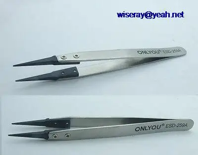 

DHL/EMS 50pcs IC SMD SMT Jewelry Repair Stainless Steel Tweezers Antistatic Plier Tool ESD-259-A8