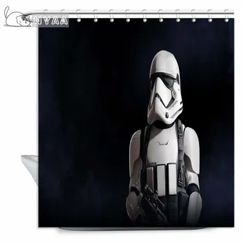 

NYAA Star Wars Robot Shower Curtain Waterproof Fabric Curtain Movie Poster Polyester Bathroom Curtain Set For Home Decor