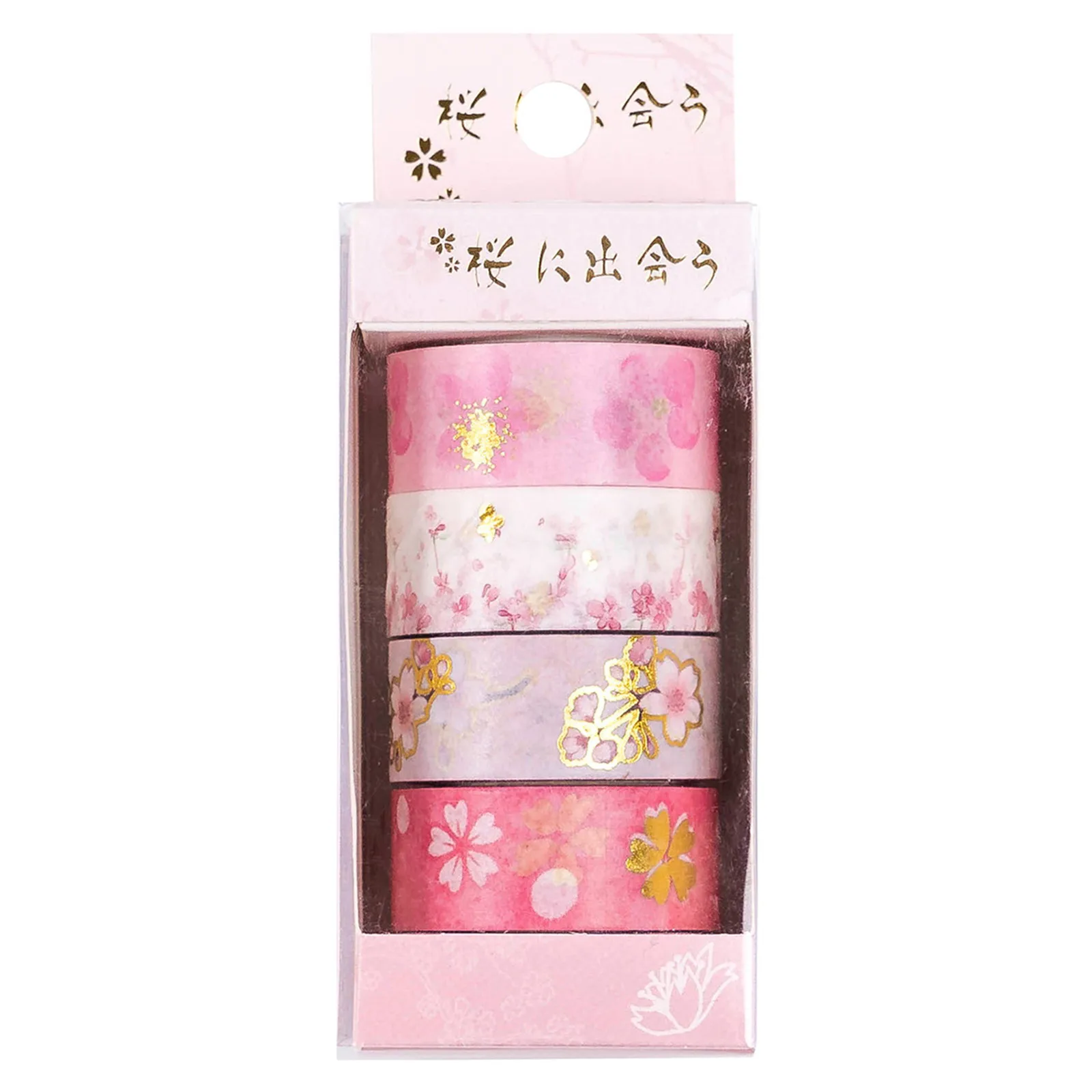 

4 Roll Tape Set Starry Cherry Blossoms Printed Decorative Adhesives Tapes Arts DIY Craft Scrapbook Wrapping Washi Tape Supplies