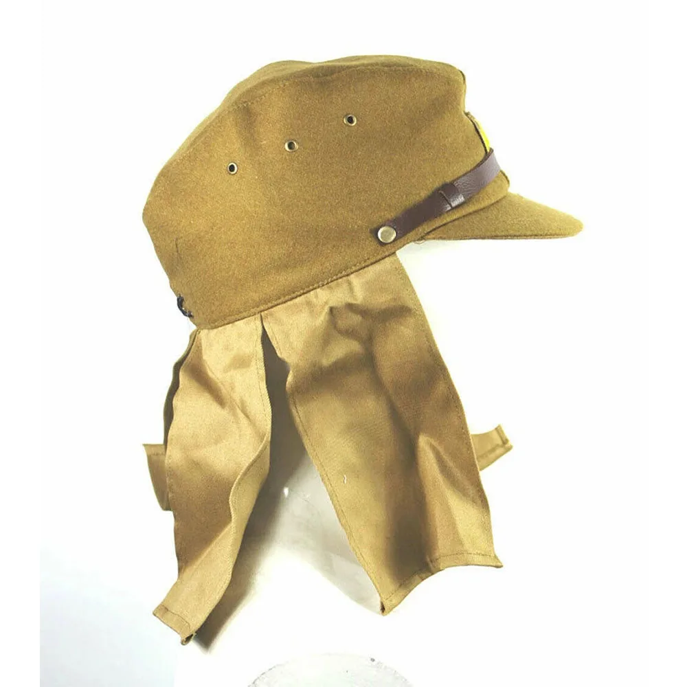 Reproduction WWII WW2 Japanese Army IJA Soldier Field Wool Cap Hat With Neck Shade Flap