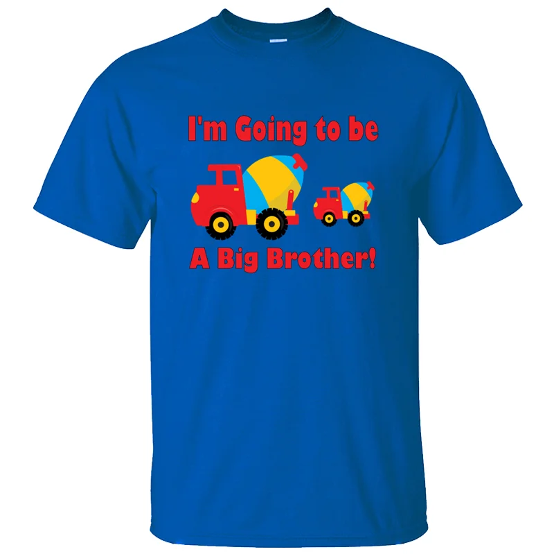 Модная комическая футболка с надписью «big brother cement mixer sibling», одежда с буквами, футболка с короткими рукавами против морщин