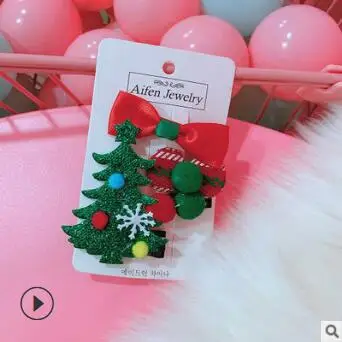 7 60 компл./лот DIY простой мульти сплава Рождественские волосы утка зажимы взрыва Санта Клаус заколки для волос Инструменты для укладки волос аксессуары HA1594 - Цвет: 7