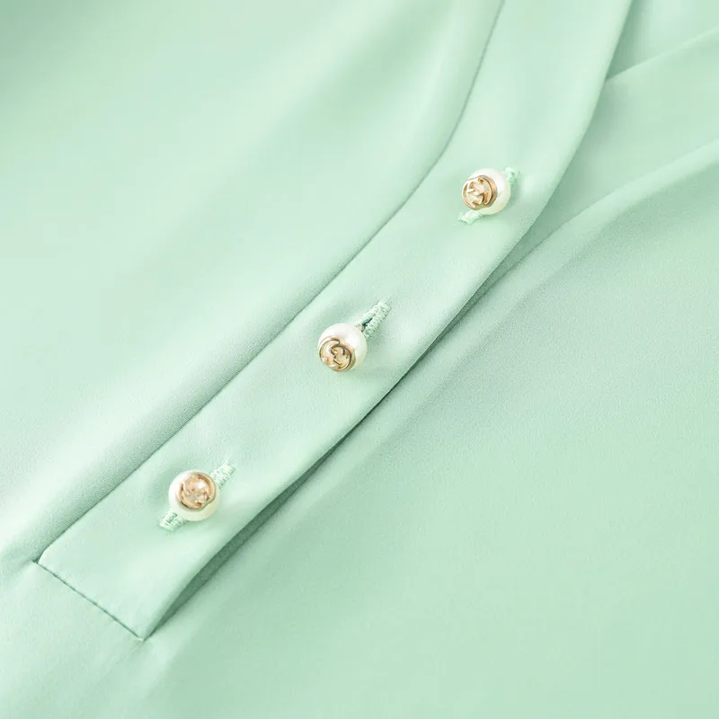 Высокое качество модная женская рубашка Новинка осени v образный вырез длинный