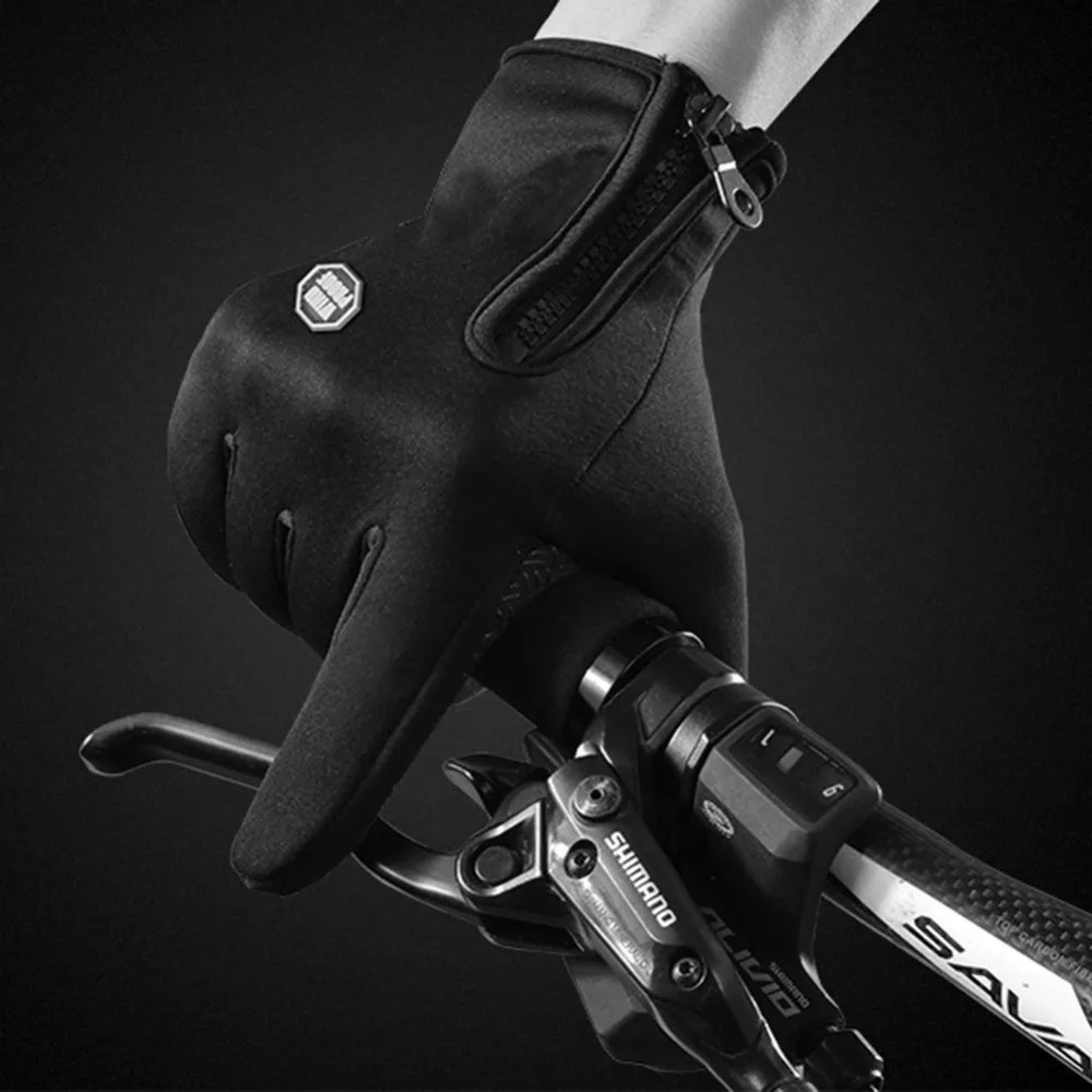 Mountain Bike Gloves Anti Slip Cycling Gloves Breathable Touch Screen Riding Bicycle Gloves Warm Winter