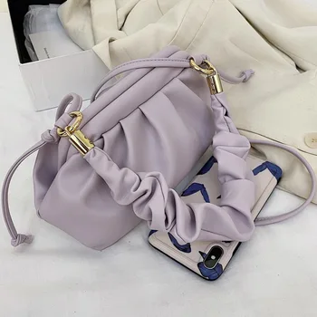 

Cloud Bags For Women 2020 Elegant Sweet Solid Color Crossbody Shoulder bags Small PU Leather Handbags Travel messenger Bag Totes