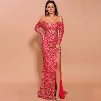 

Elegant Celebrity Party Dress Long Sleeve Fashion Night Club Maxi Dress Sexy Bodycon Long Dresses S-XL Plus Size