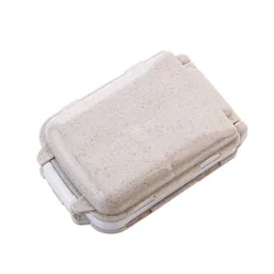 Portable Weekly Pill Organizer with 8 Compartments - Travel - Friendly Medicine Storage Case (Beige)
