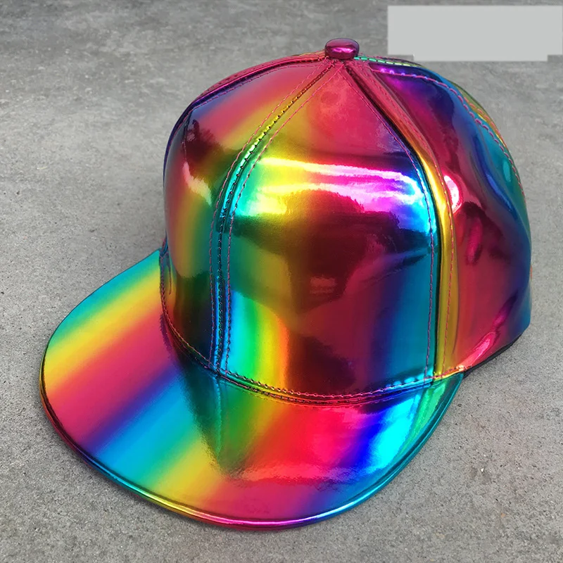 Цветные светоотражающие мужские шапки, модные, в стиле хип-хоп, переливающиеся, для мужчин и женщин, бейсбольная кепка, радужная шляпа, уличная одежда, 14 цветов