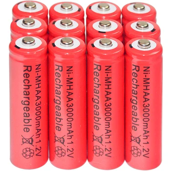 

Ni-Mh Rechargeable Battery Alarm Clock MP3 RC Red Color 12x AA 2A 3000mAh 1.2V