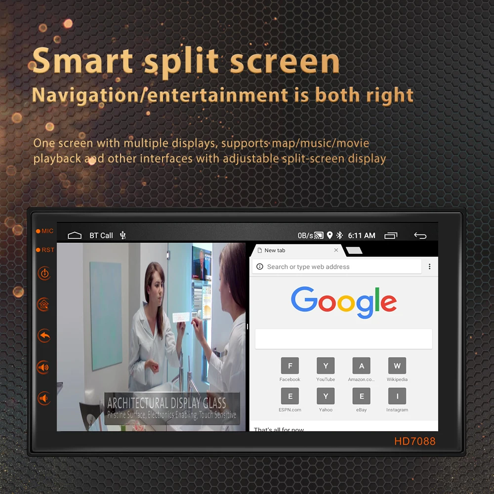 2 Din Android Car Radio Multimedia Player 7" Split Screen Autoradio GPS For VW Volkswagen Nissan Hyundai Kia Toyota CR-V