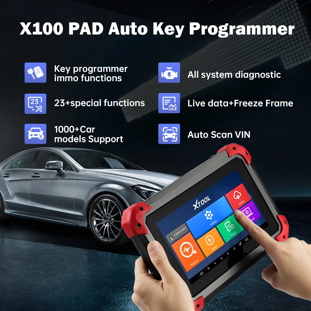 Xtool X100 Pad Auto Key Programming Fob OBD2 Diagnostic Scanner with 23 Reset Functions IMMO EPB DPF BMS Auto Vin Free Update best automotive engine analyzer