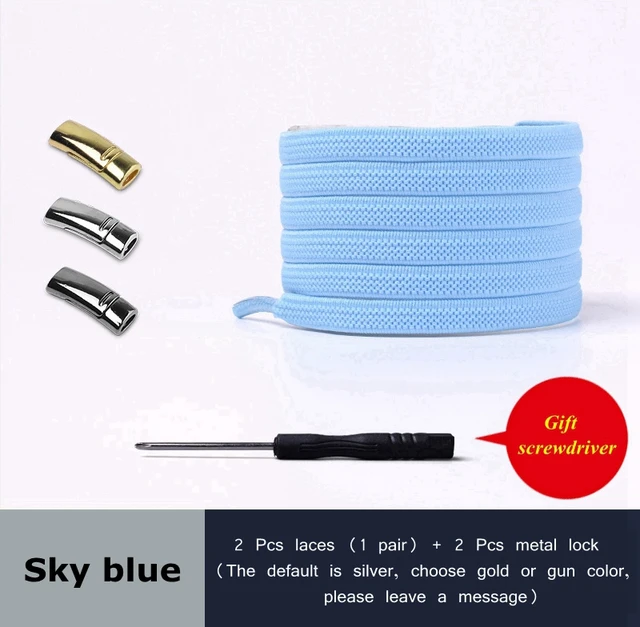 2021 New Magnetic Shoe laces Elastic No tie Shoelaces for Sneakers 24 Color Lazy Shoelace Lock One Size Fits All Kids & Adult sky blue