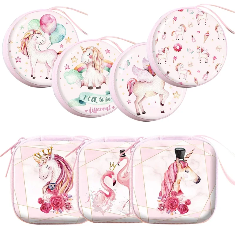 

New Kawaii Cartoon Unicorn Coin Purse Mini Wallet Cute Kid Girls Small Purse Earphone Organizer Coin Pouch For Children Gift