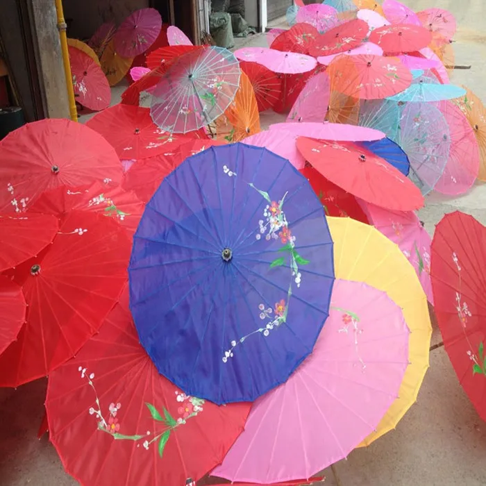

Nostalgic Rain Or Shine Mini West Lake Oil Paper Parasol Decoration Umbrella Dance Umbrella Blank White Catwalks Peony Retro Pro