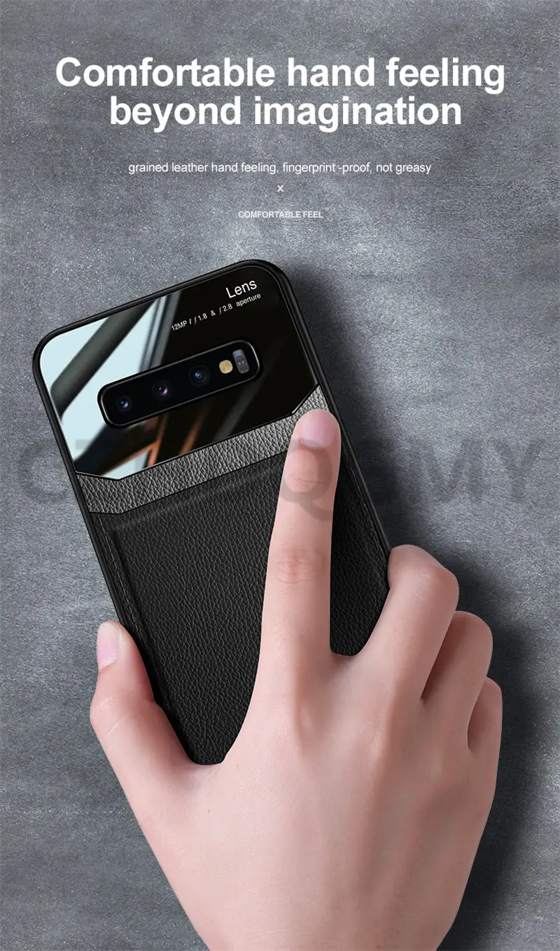 10 шт./лот чехол для телефона samsung Galaxy S8 S9 S10 Plus S10E Note 8 9 10 Pro органический PC зернистый кожаный чехол
