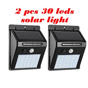 YX03-30-3M-I-2pcs 2/4 шт. 30 светодиодный Водонепроницаемый солнечный светильник s Солнечная Мощность, открытый движения Сенсор(3 режима), настенный светильник, Широкий формат со светодиодной подсветкой из 30 светодиодный s на обоих Sid - Испускаемый цвет: YX03-30-3M-I-2pcs
