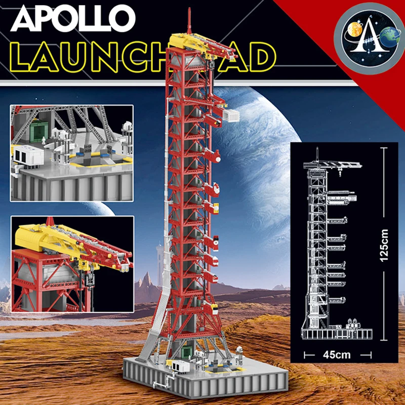 Конструктор MOC Ideas строительные блоки космическая ракета пусковая полка для Saturn V