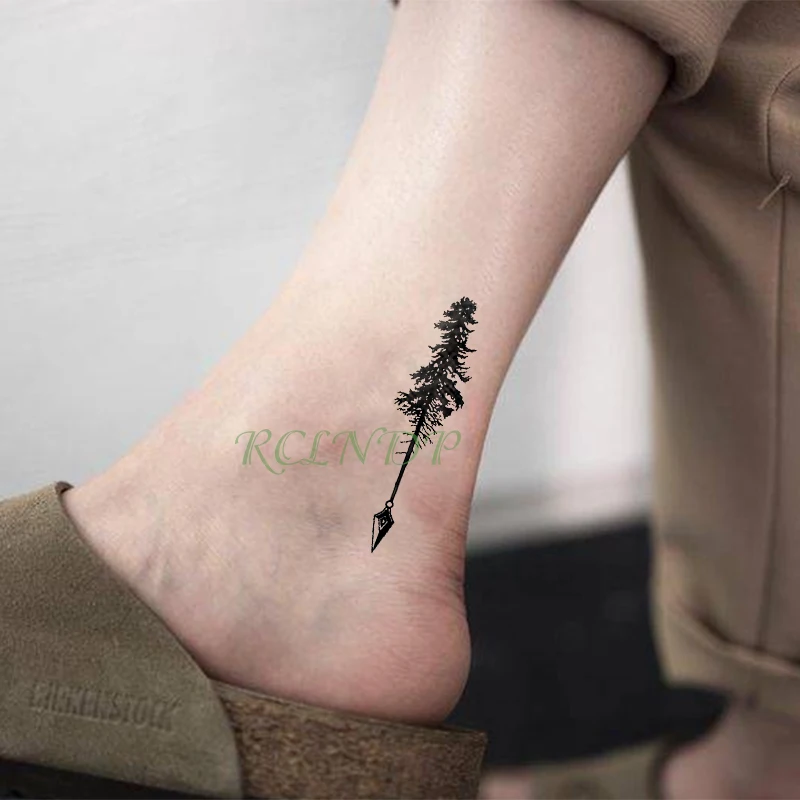 Водостойкая временная татуировка, наклейка со стрелой, дерево, поддельные тату, флэш-тату, тату для рук, ног, руки, живота, шеи для мужчин, женщин, девушек