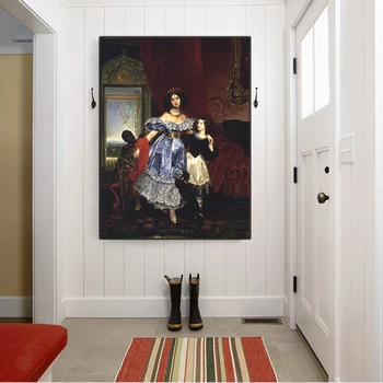 

Citon Canvas Karl Briullov《portrait of Julia Samoilova》Art Oil painting Artwork Poster Picture Modern Wall decor Home Decoration