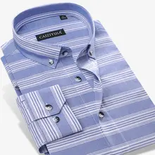 Новая мода хлопок Кнопка-вниз воротник мужская полосатая рубашка с длинным рукавом высокое качество мягкий тонкий крой умная Повседневная рубашка