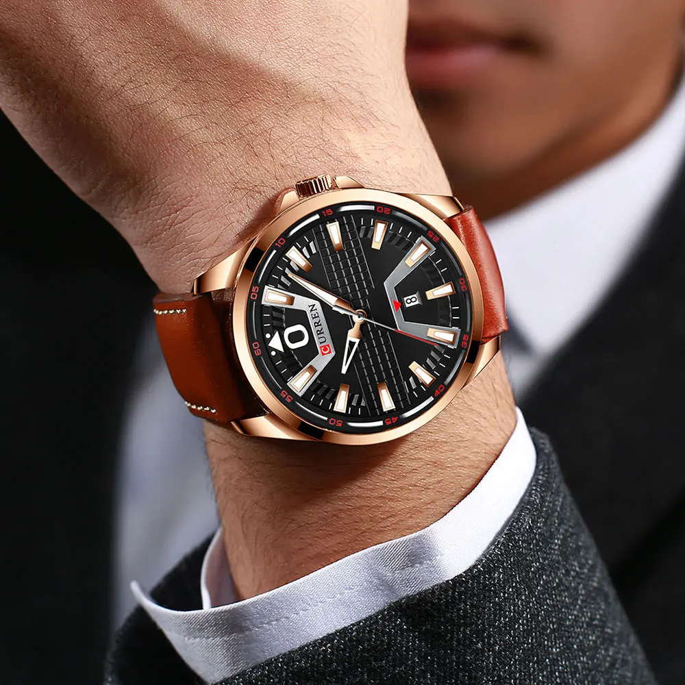 CURREN 8379 PU Leather Analog Watch 5