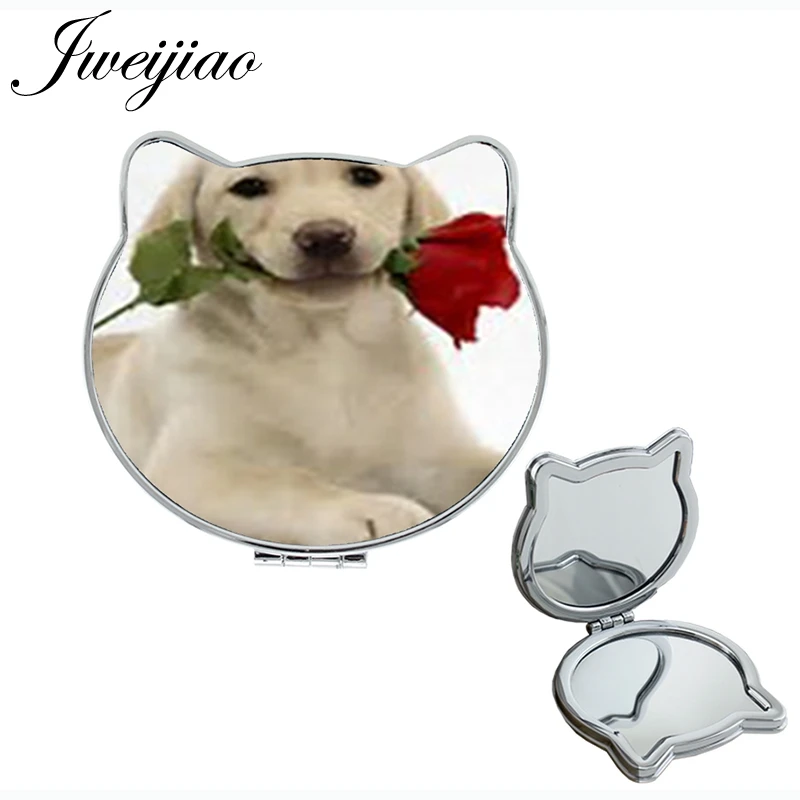 

Youhaken dog Hold in mouth rose flowers Cat Ear Shaped animal game Makeup mirrors 2019 new Health Beauty womens espejo DG25