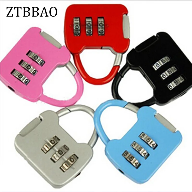 ZTBBAO 3 Digit Combination Travel Suitcase Luggage Padlock Lock random color