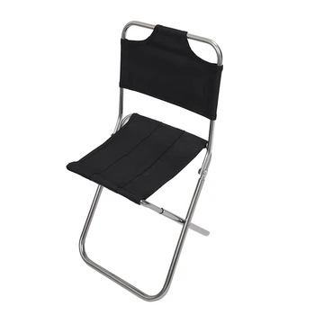 

Portable Folding Aluminum Oxford Cloth Chair Outdoor Fishing Camping with Backrest Carry Bag Black