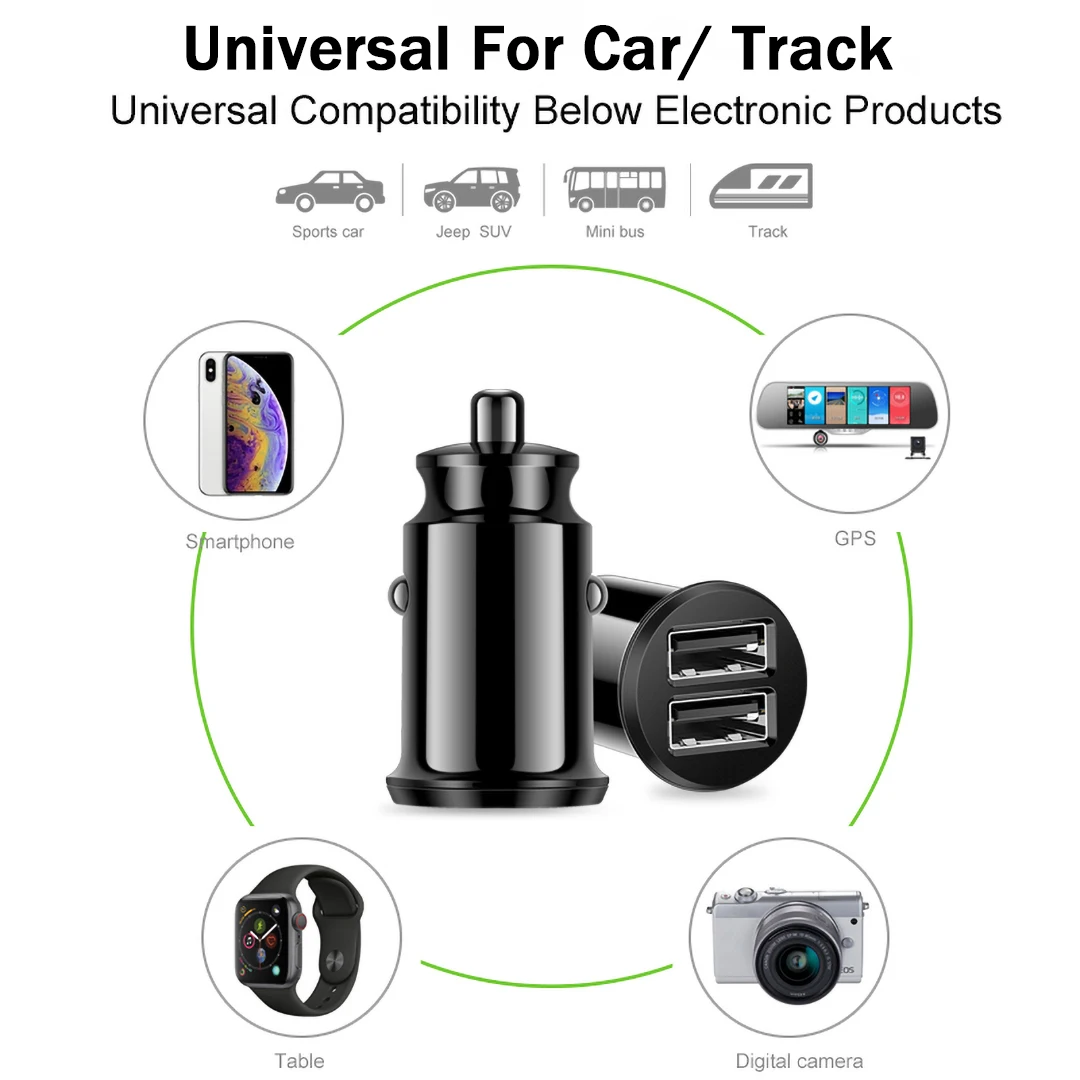 Мини Автомобильный телефон зарядное устройство Quick Charge 3,0 QC3.0 Dual USB зарядное устройство для iphone 11 pro X samsung xiaomi для huawei P30 P20 USB адаптер