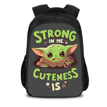 

16 inch Cos Star Wars Backpack Bag Yoda & Wookiee School Bag Capacity Travel Students mochila infantil menina
