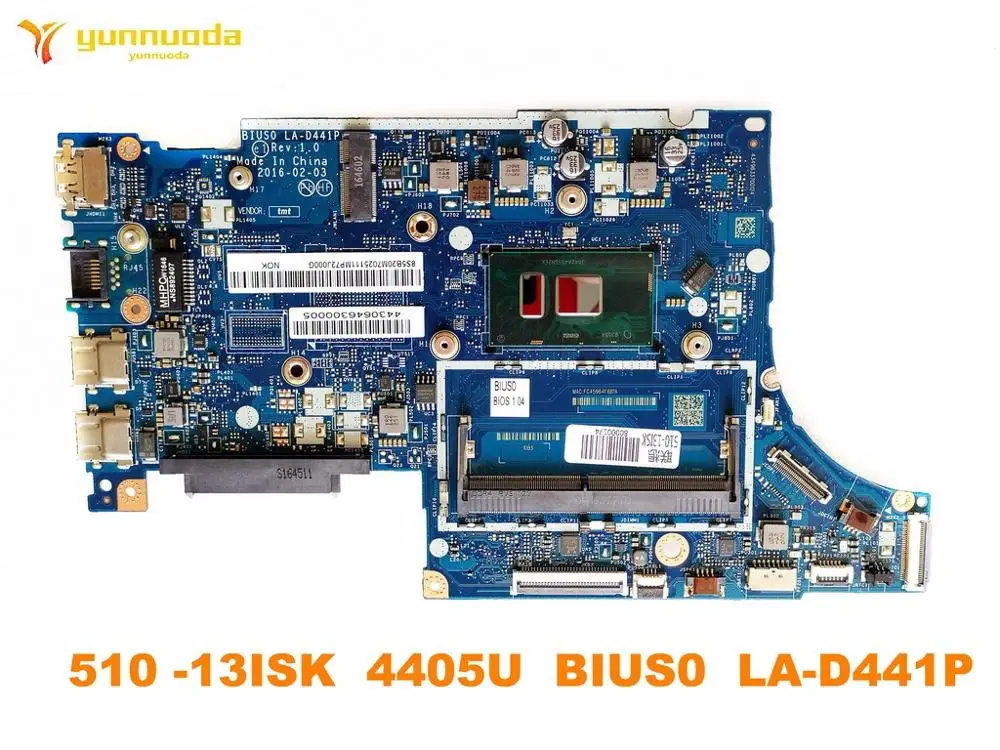 Оригинальная материнская плата для ноутбука Lenovo 510 -13ISK 4405U BIUS0 LA-D441P