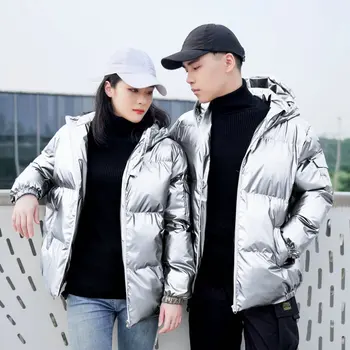 

Thick warm men's winter jacket hooded solid parka men casual mens winter coat fashion women outwear