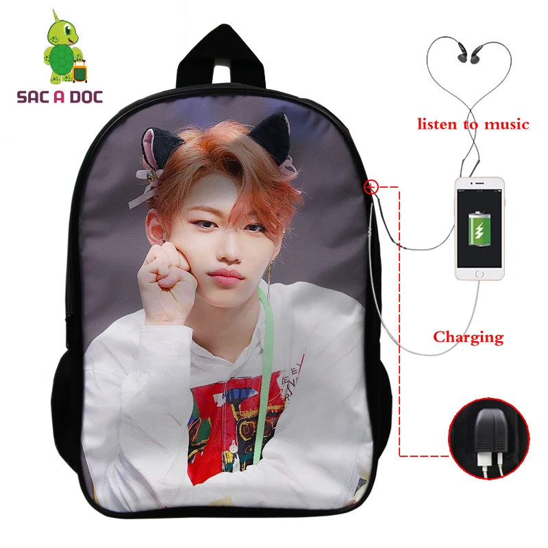 Mochila Kpop рюкзак для детей женский многофункциональный USB зарядка латоп рюкзак школьные сумки для подростков девочек мальчиков рюкзак для путешествий - Цвет: 7